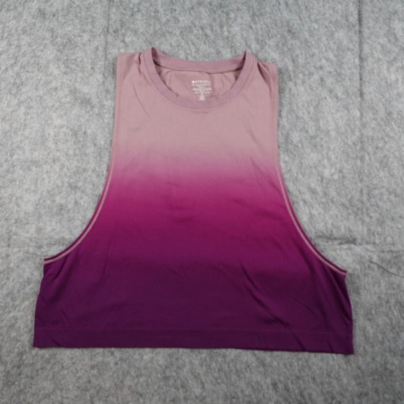 Athleta Tops - Athleta Top Women Small Purple Mineral Wash Crop Tank Ombre Dip Dye Muscle